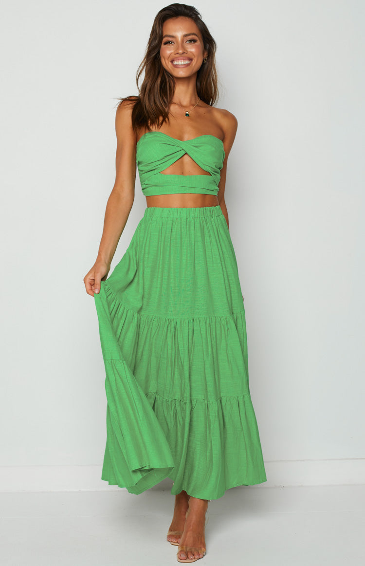 Cassian Green Maxi Skirt – Beginning Boutique US