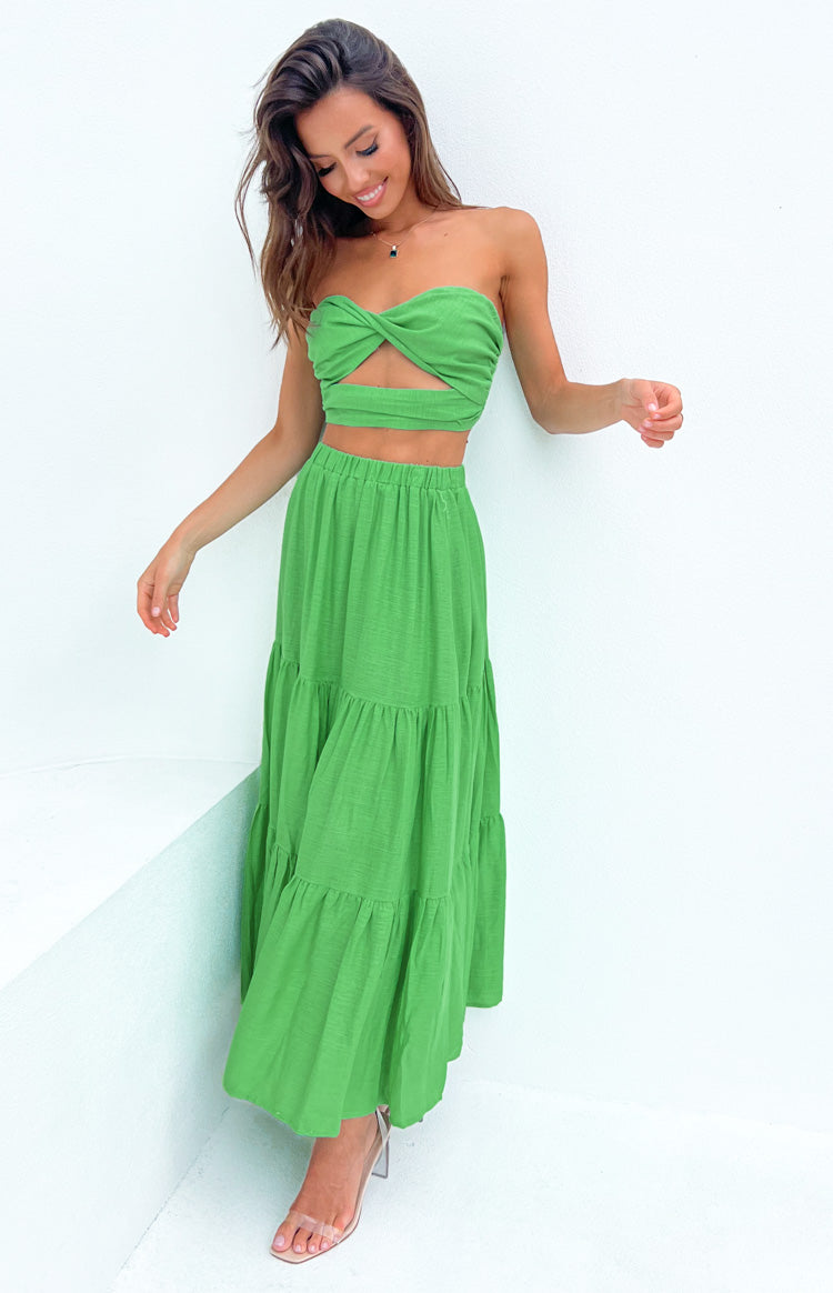 Cassian Green Maxi Skirt – Beginning Boutique US