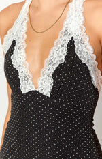 Cassidy Black Polka Dot Mini Dress