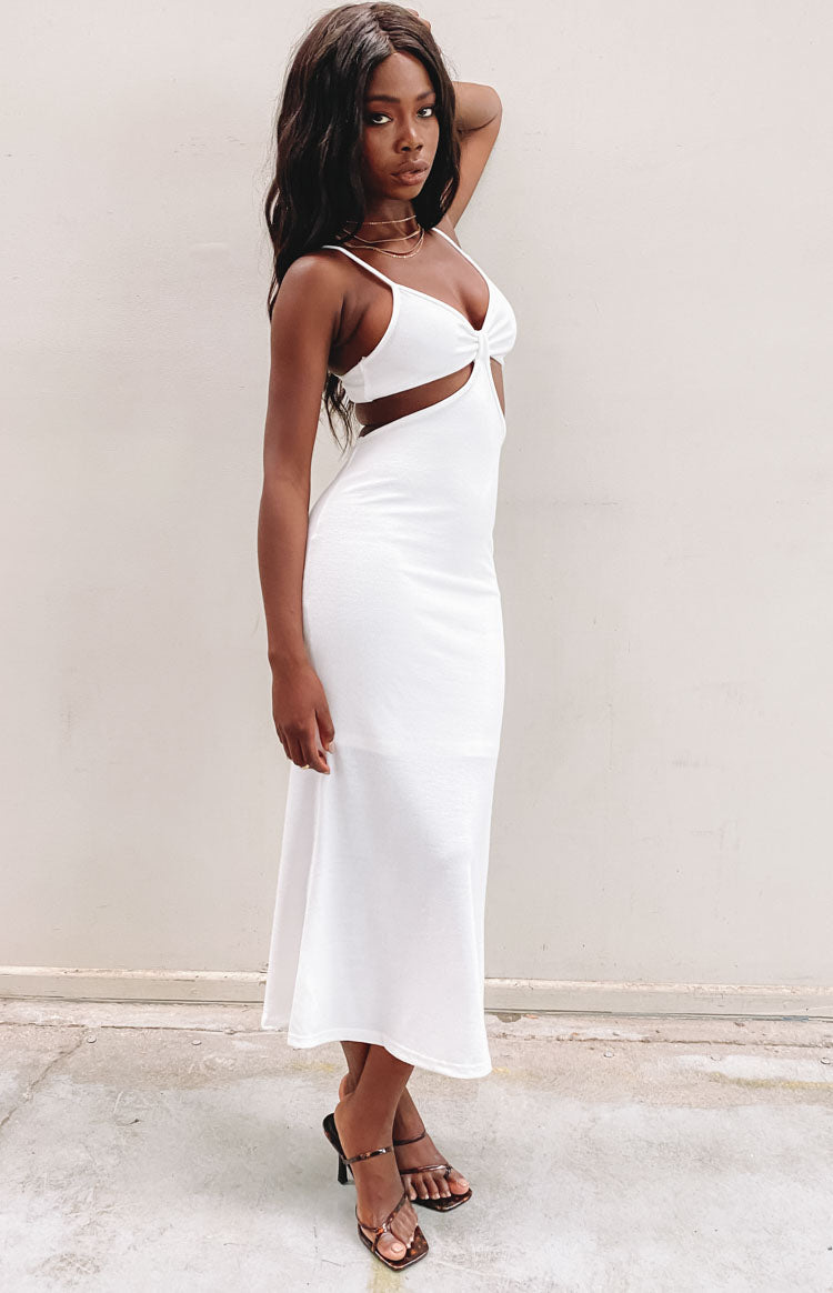 Catalina Cut Out Midi Dress White Image