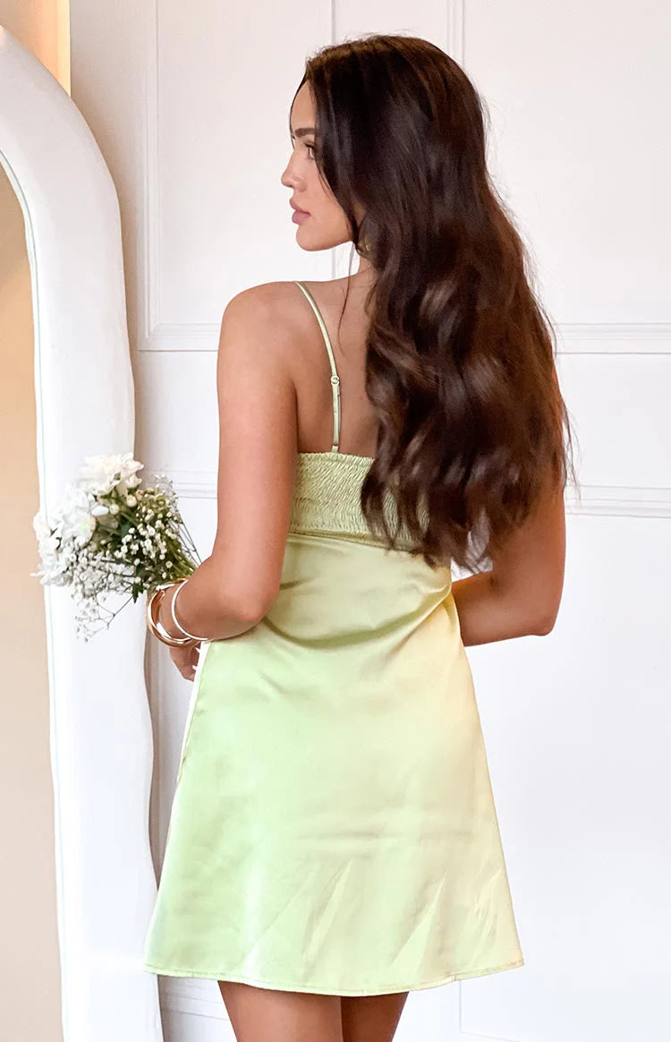 Chantell Sage Mini Dress - US 0 | Beginning Boutique Exclusive Chantell Sage Mini Dress - US 0 | Beginning Boutique Exclusive