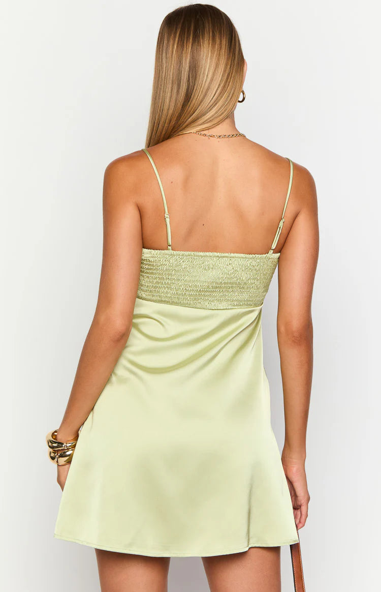 Chantell Sage Mini Dress - US 0 | Beginning Boutique Exclusive Chantell Sage Mini Dress - US 0 | Beginning Boutique Exclusive