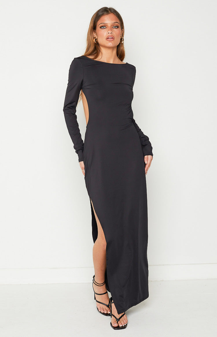 Long Sleeve Backless Maxi Dress — free download