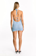 Charl Blue Cowl Neck Mini Dress Image