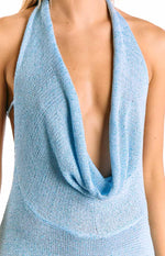 Charl Blue Cowl Neck Mini Dress Image