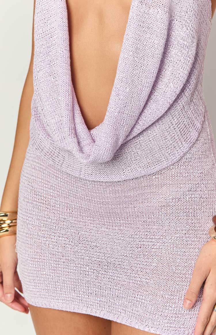 Charl Lilac Cowl Neck Mini Dress | Beginning Boutique US Charl Lilac Cowl Neck Mini Dress | Beginning Boutique US
