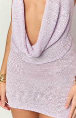 Charl Lilac Cowl Neck Mini Dress Image
