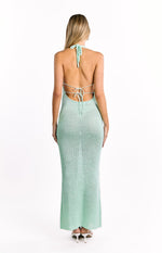 Charlette Green Cowl Neck Maxi Dress Image