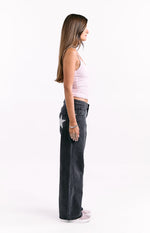 Charli Black Low Waist Baggy Leg Jeans Image