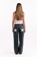 Charli Black Low Waist Baggy Leg Jeans Image