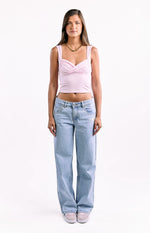 Charli Light Wash Low Waist Baggy Leg Jeans Image