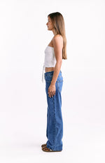 Charli Mid Wash Low Waist Baggy Leg Jeans Image