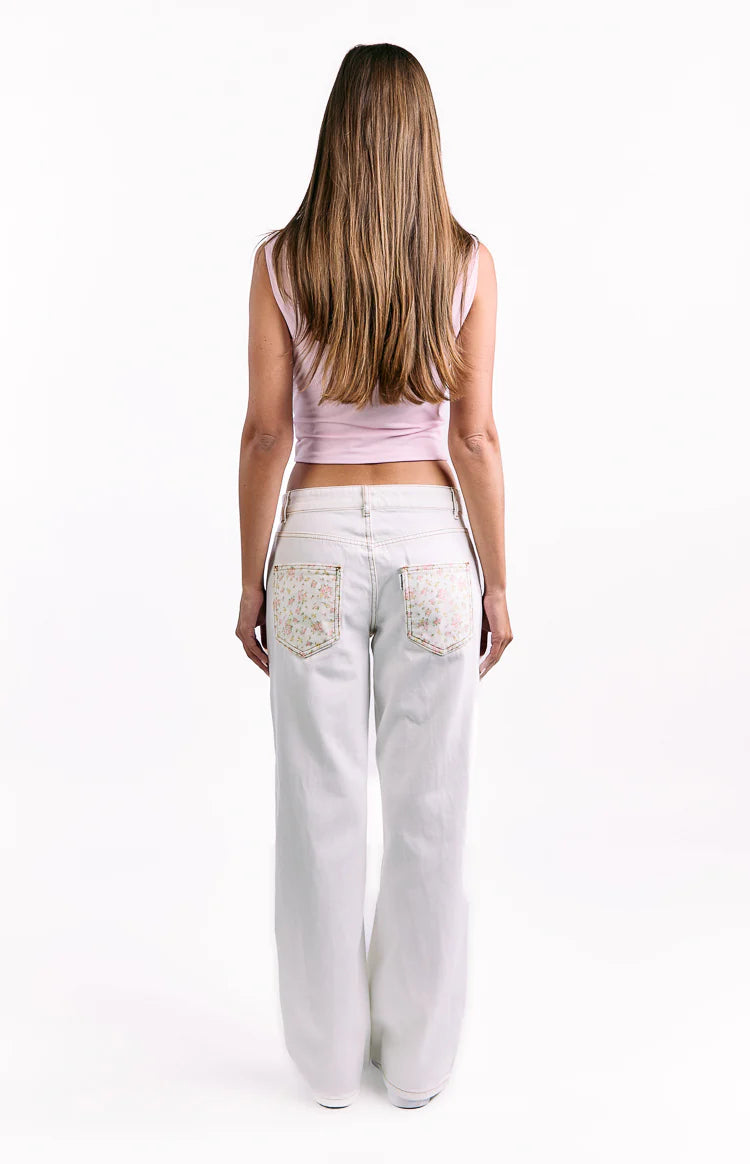 Charli White Low Waist Baggy Leg Jeans