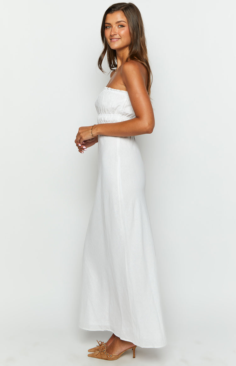 Charlotte White Strapless Maxi Dress Beginning Boutique US