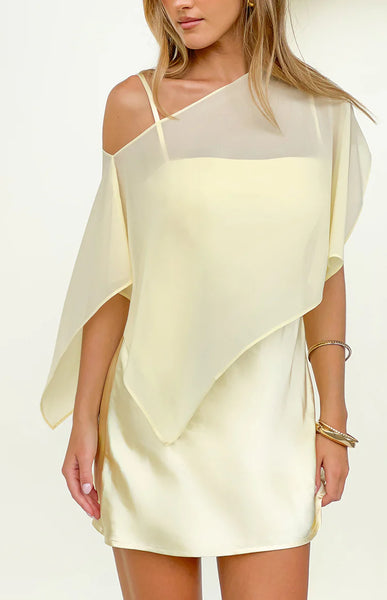 sachin and babi light blue dress Joseph Ribkoff Silky Knit Sheath dress with Chiffon Cape Jr241708 – Bacio  Collection main image 1