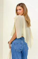 Chelsea Yellow Sheer Chiffon Cape