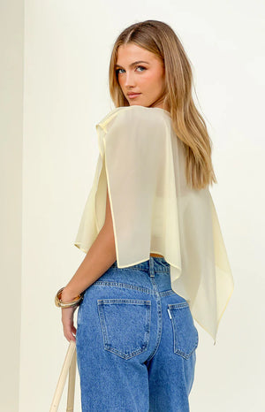Chelsea Yellow Sheer Chiffon Cape