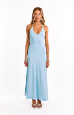 Chevelle Light Blue Halter Maxi dress Image