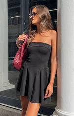 Chevy Black Strapless Mini Dress