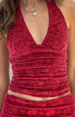 Clancy Red Velvet Crop Top