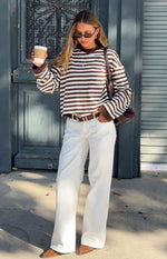 Clara Star White Denim Low Rise Jeans Image