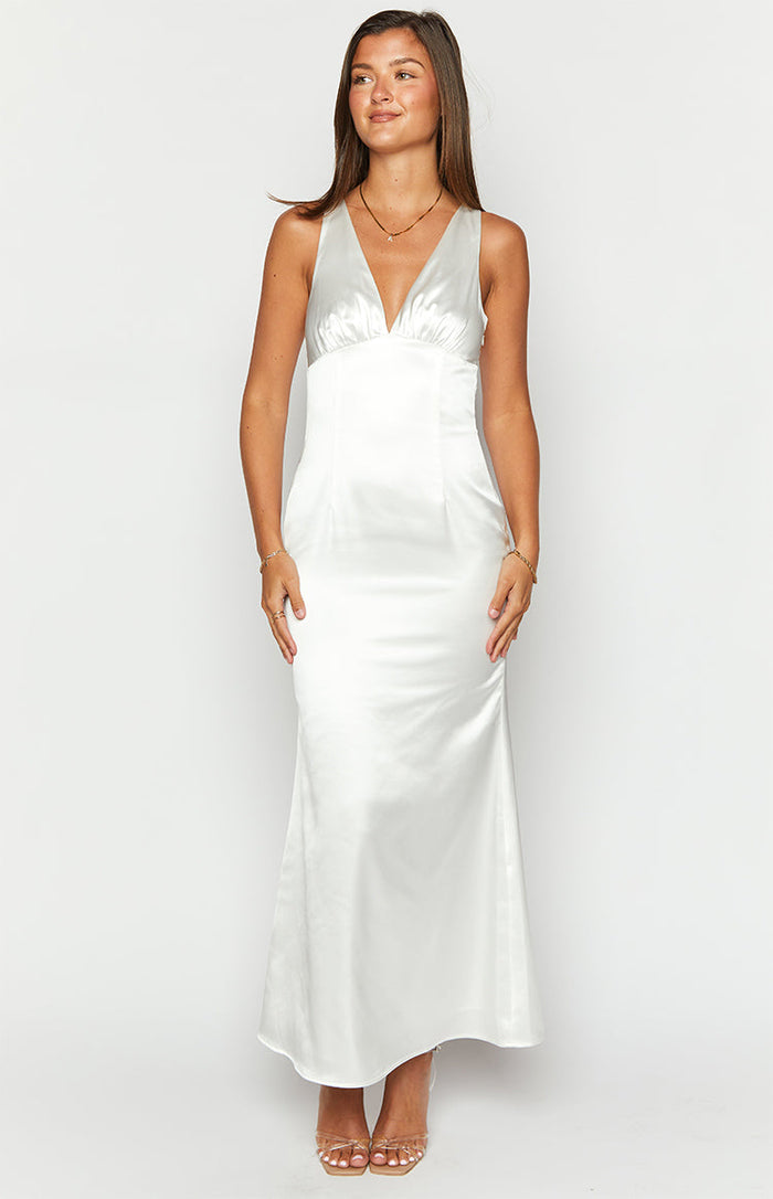 chinese dress ladies Clara White Maxi Dress - US 14