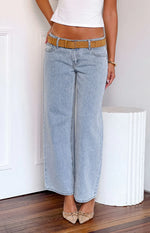 Clara Star Light Wash Denim Low Rise Jeans