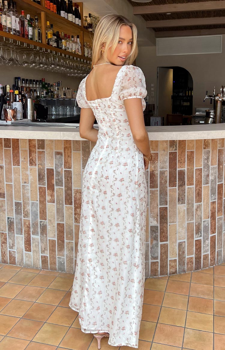 Clydie White Floral Cap Sleeve Midi Dress - US 10 | Beginning Boutique Exclusive Clydie White Floral Cap Sleeve Midi Dress - US 10 | Beginning Boutique Exclusive