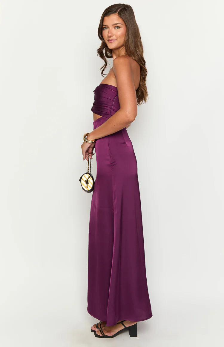 Coco Purple Strapless Maxi Dress - US 14