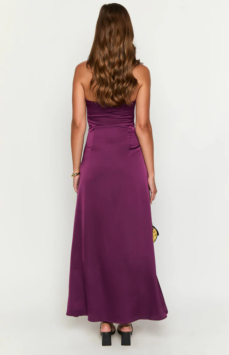 Coco Purple Strapless Maxi Dress - US 14