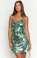 Come And Get It Aqua Sequin Party Mini Dress