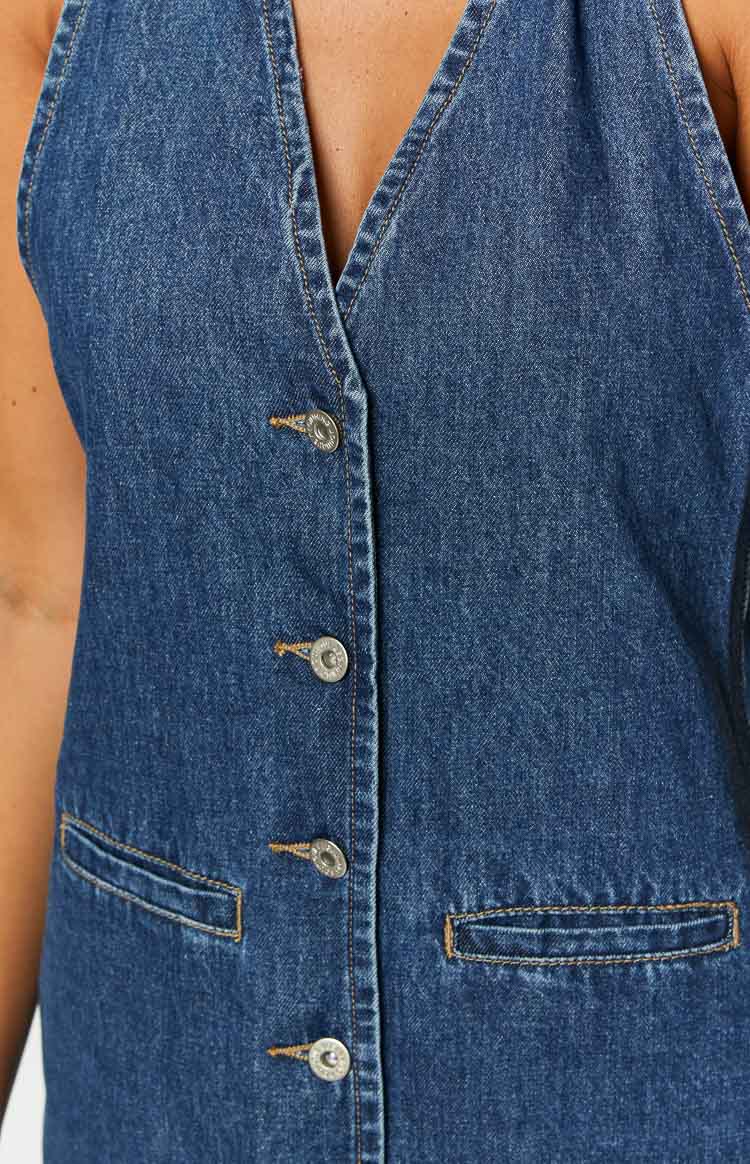 Corbin Denim Halter Neck Mini Dress - US 4 | Beginning Boutique exclusive Corbin Denim Halter Neck Mini Dress - US 4 | Beginning Boutique exclusive
