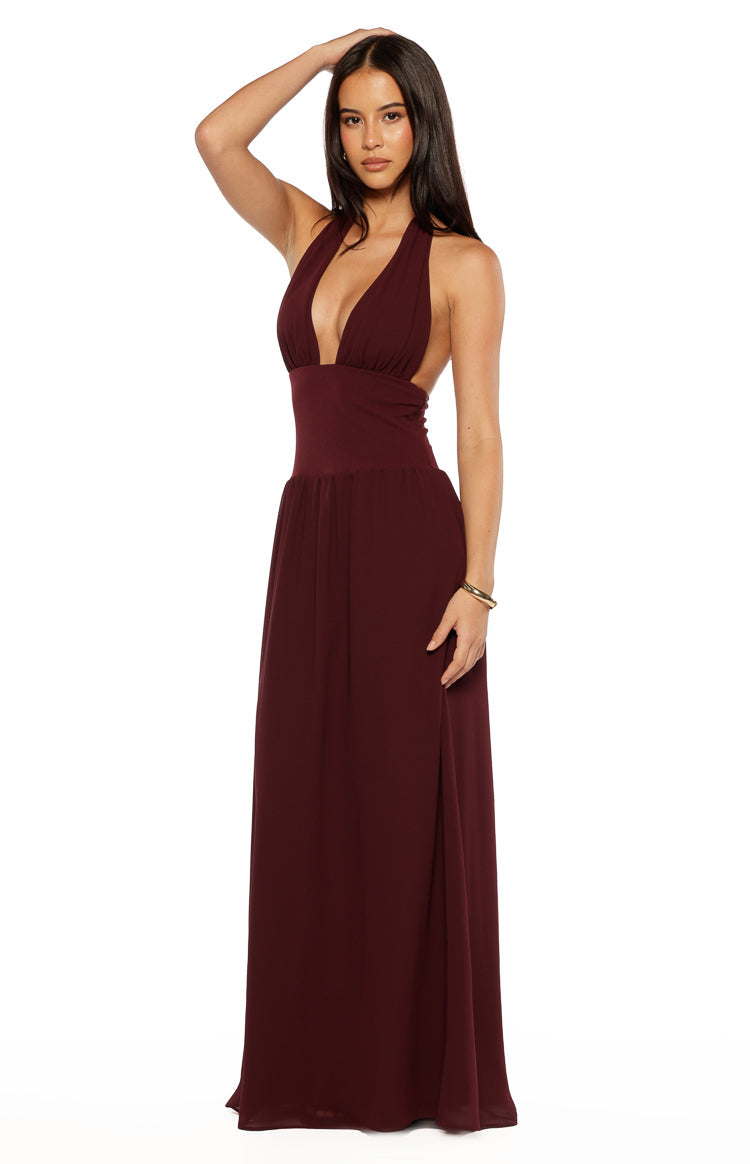 Cosette Burgundy Maxi Dress - US 8