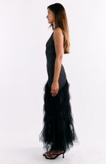 Courtni Black Sequin Ruffle Maxi Dress Image