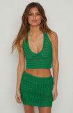 Courtside Green Mini Crochet Skirt Image