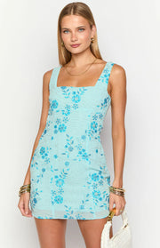 Curren Blue Beaded Mini Dress