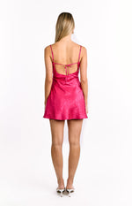 Noeline Pink Satin Mini Dress Image