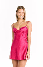 Noeline Pink Satin Mini Dress Image