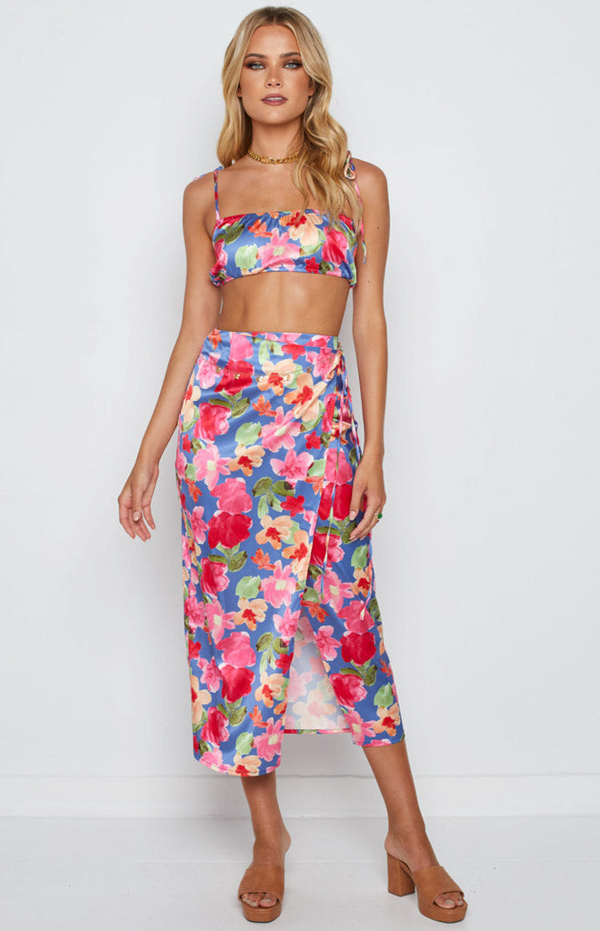 Cyndi Floral Wrap Skirt – Beginning Boutique US