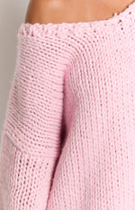 Delvey Light Pink Chunky Knit Sweater