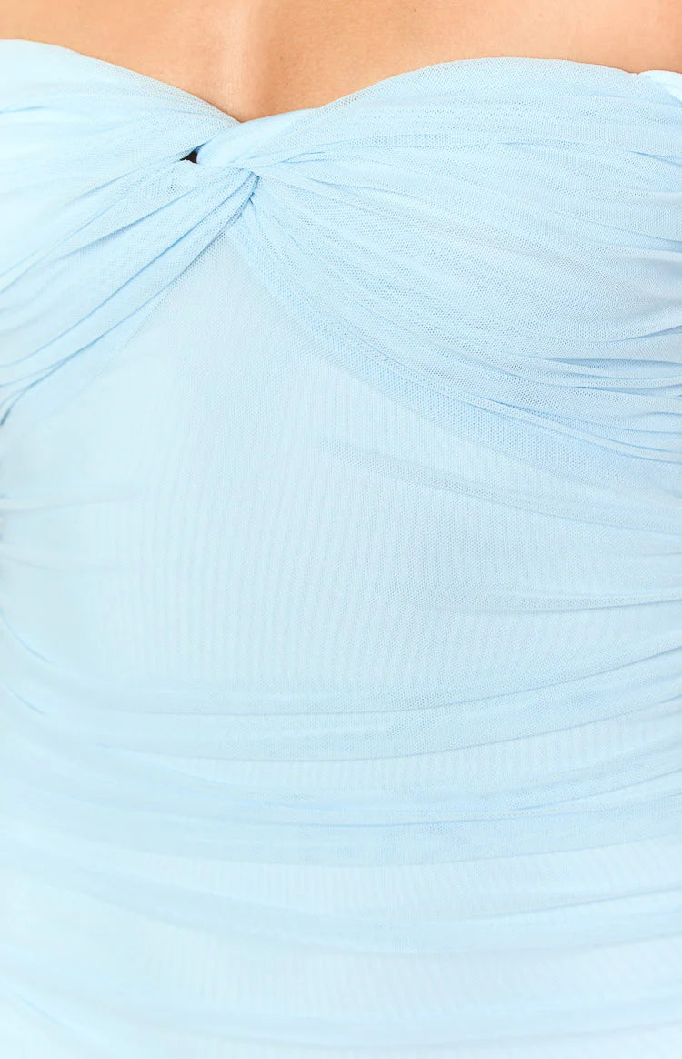 Dahla Blue Off The Shoulder Maxi Dress - US 16 | Beginning Boutique Exclusive Dahla Blue Off The Shoulder Maxi Dress - US 16 | Beginning Boutique Exclusive