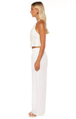 Daisie White Textured Halter Top Image