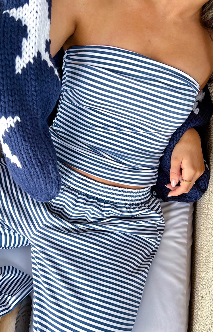 Daisy Navy Stripe Tube Top Image