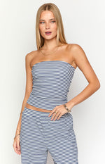 Daisy Navy Stripe Tube Top Image