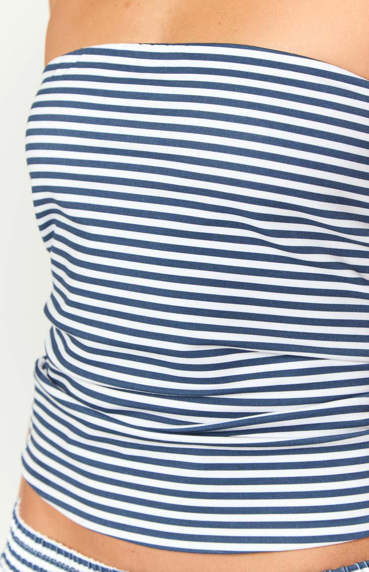 Daisy Navy Stripe Tube Top Image