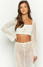 Dally White Crochet Crop Top Image