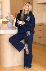 Dania Navy Leopard Star Track Pants Image