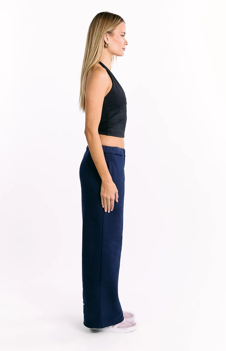 Dania Navy Leopard Star Track Pants | Beginning Boutique US
