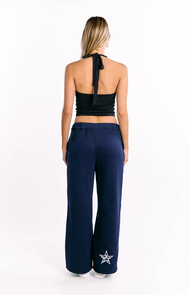 Dania Navy Leopard Star Track Pants | Beginning Boutique US