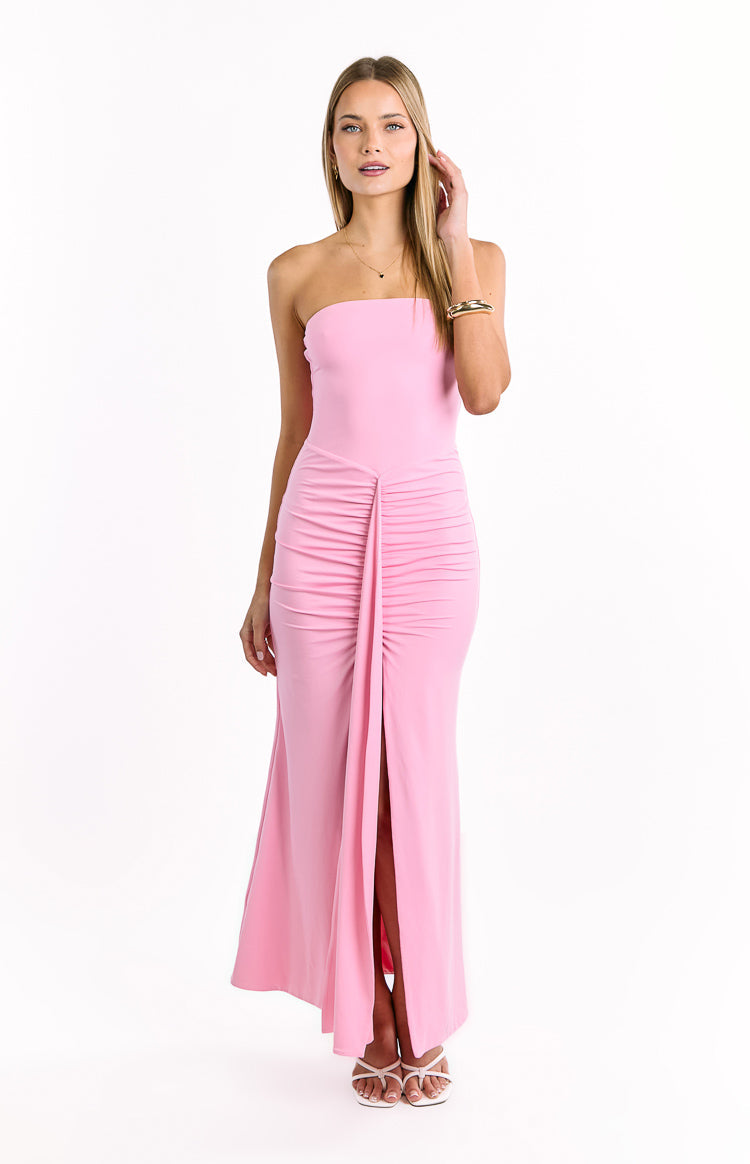 Danielle Pink Strapless Maxi Dress Image